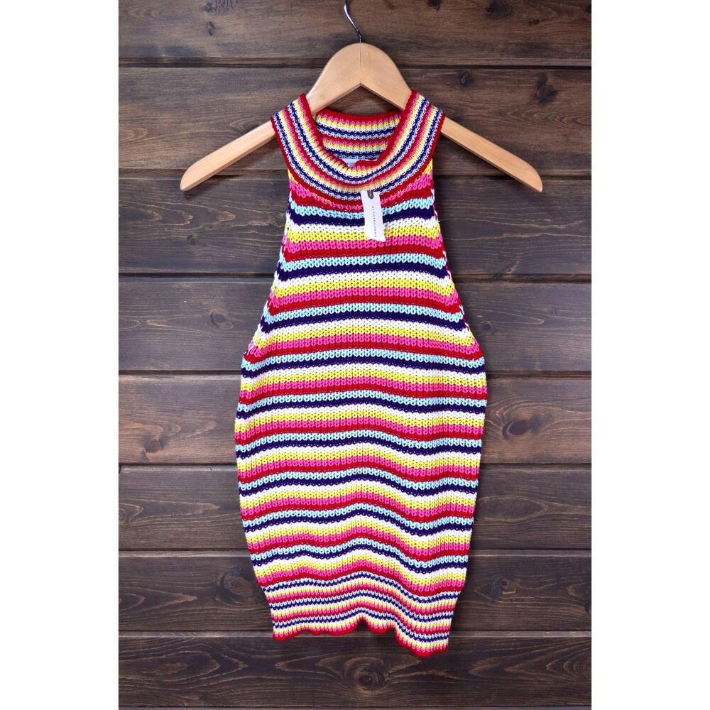 Anthropologie John + Jenn Percy Knit Sweater Tank Multicolor Stripe XS Cotton